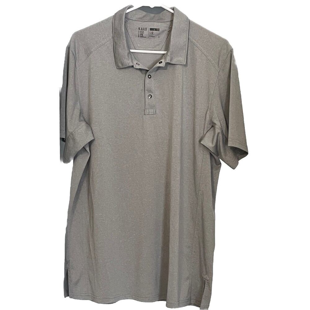 5.11 511 Tactical Shirt Mens L Gray Polo Utility Performance Workwear Casual
